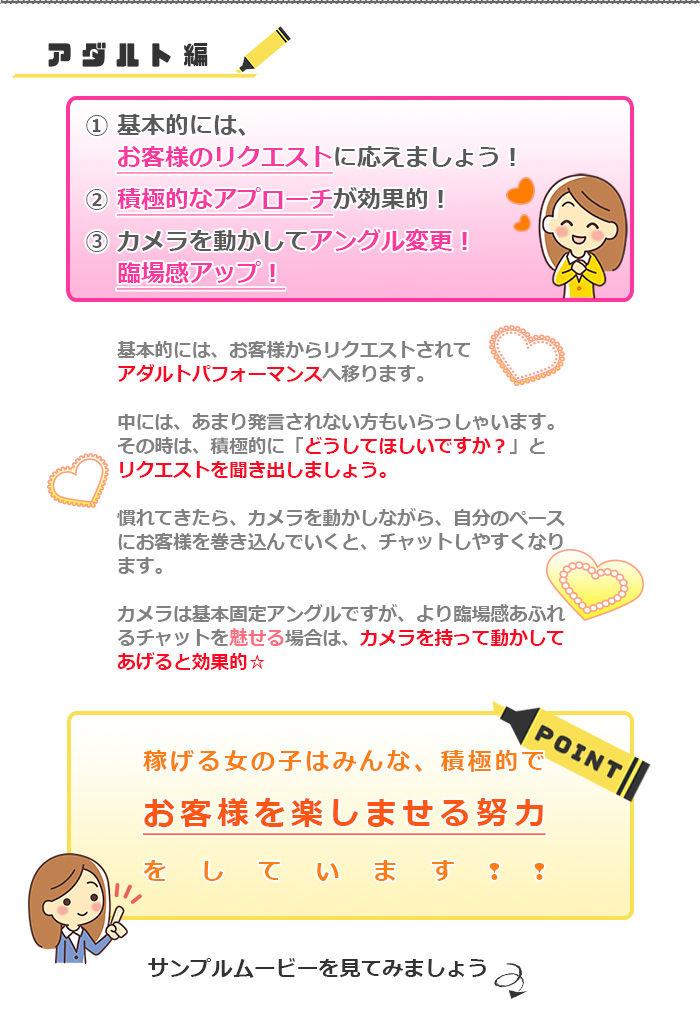 チャットの進め方アダルト編